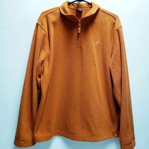 STARTER Orange 1/4 zip mens medium pullover poly fleece sweatshirt